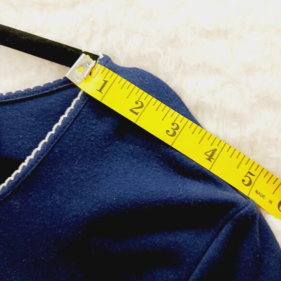 Top Size XL Navy White Embroidery Cruise Nautical Sailorcore Coastal Classic Y2K - Picture 7 of 14